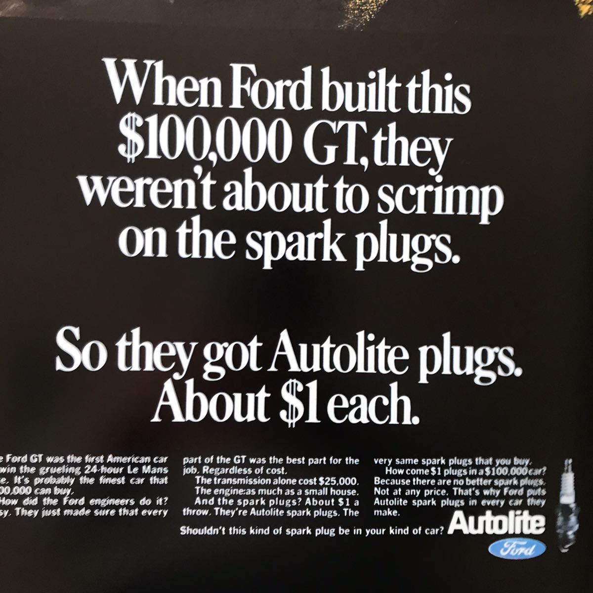  постер *1967 Ford *GT40 Autolite реклама *Ford GT40/FOMOCO/ru* man / Ford vs Ferrari 