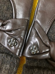 ANTEPRIMA Anteprima sheepskin leather gloves knitted inner 20