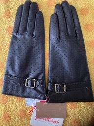 Dissona sheepskin leather gloves 20S reverse side knitted 