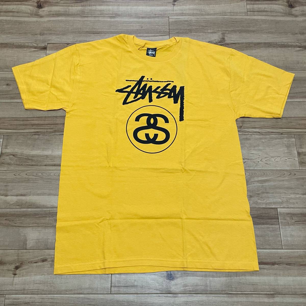 L 新品 Stussy ステューシー 半袖 ショーンフォント SSリンクロゴ Tシャツ 黄色 USA正規品 ストリート カリフォルニア 西海岸 綿100% (15)