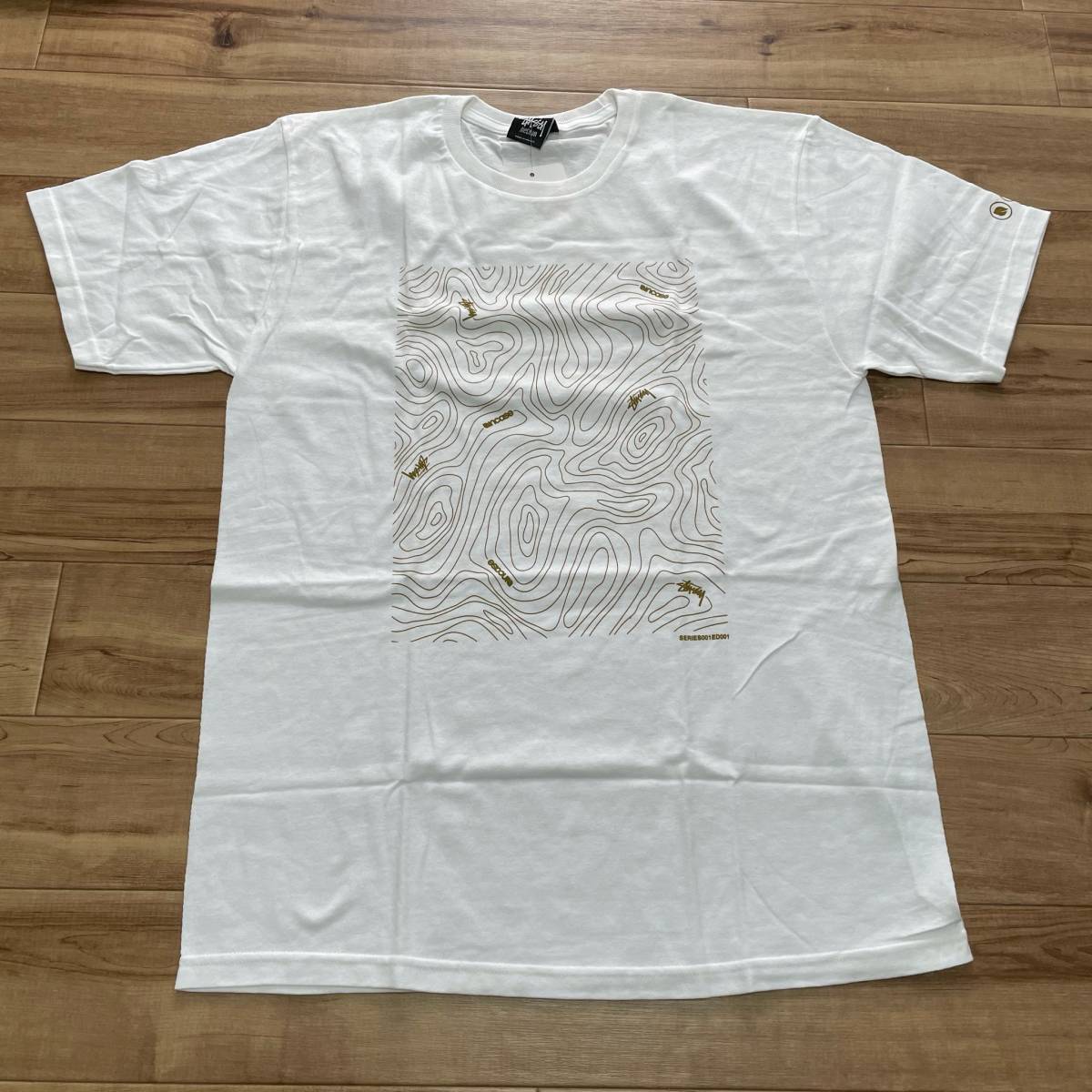 M 激レア Stussy ステューシー incose インコース 半袖 ダブルネーム Tシャツ 白 USA正規品 ContourLineMap 綿100% ストリート (4)