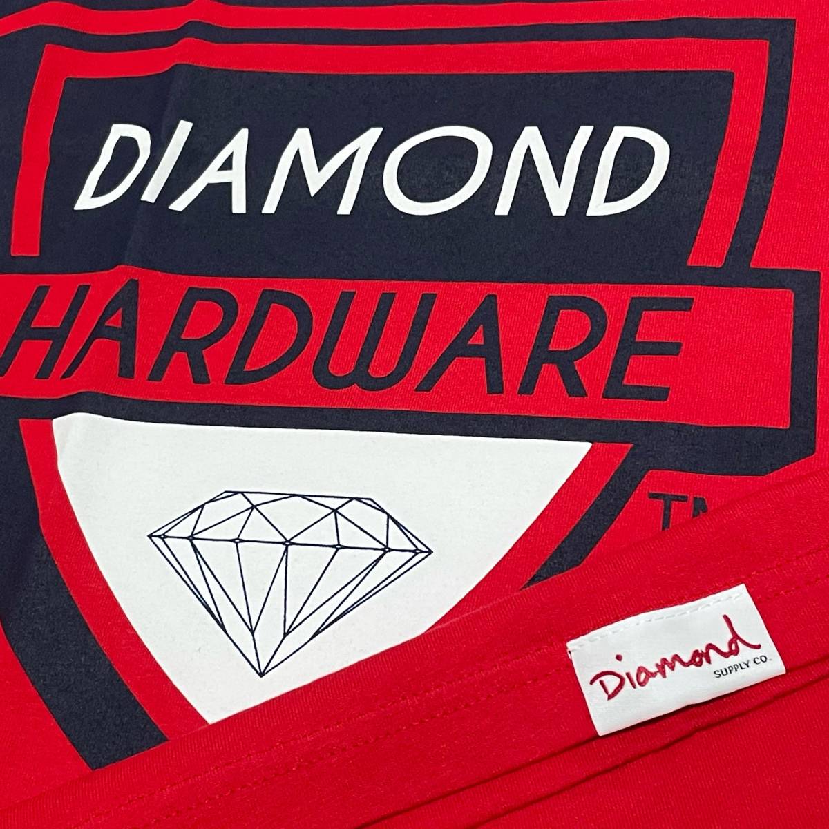 米国製 【S】 ダイヤモンドサプライ Diamond Supply Co タンクトップ 赤 HARDWARE スケーターブランド ピスタグ付き LA ストリート_画像2