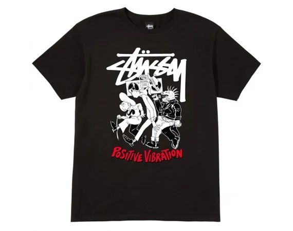 S 限定 Stussy ステューシー FERRY GOUW フェリーゴウ 半袖 Wネーム Tシャツ 黒 ベースボールシャツ USA正規品 ストリート 綿100% (19)の画像1