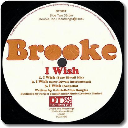 【○39】Brooke/I Wish/12''/Diwali Riddim Mix/Gabrielle/'90s R&B Classicカバー/Groundbeat_画像3