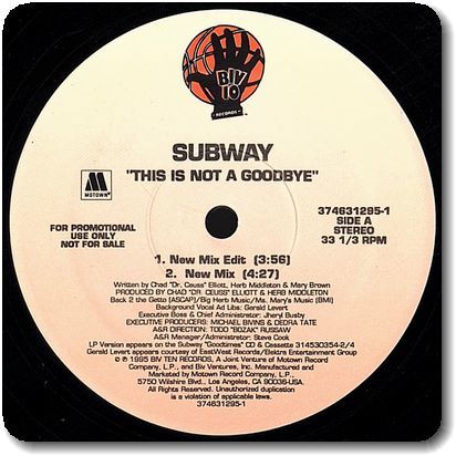 【●38】Subway/This Is Not A Goodbye/12''/US Promo Only/Mary Brown/'90s Mellow/Big Herb/Smooth R&B/Chad Elliott_画像2