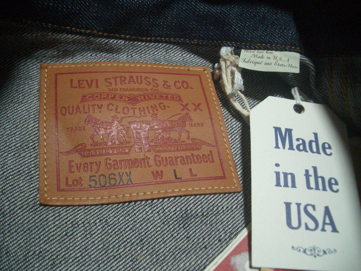 米国製　リーバイス　506XX　１st　1936年　70506-0021　L　LEVI'S VINTAGE CLOTHING　LVC　LEVIS　TYPE1　USA 506 1936　デニムジャケット_牛革製レザーパッチ＆MADE IN USA