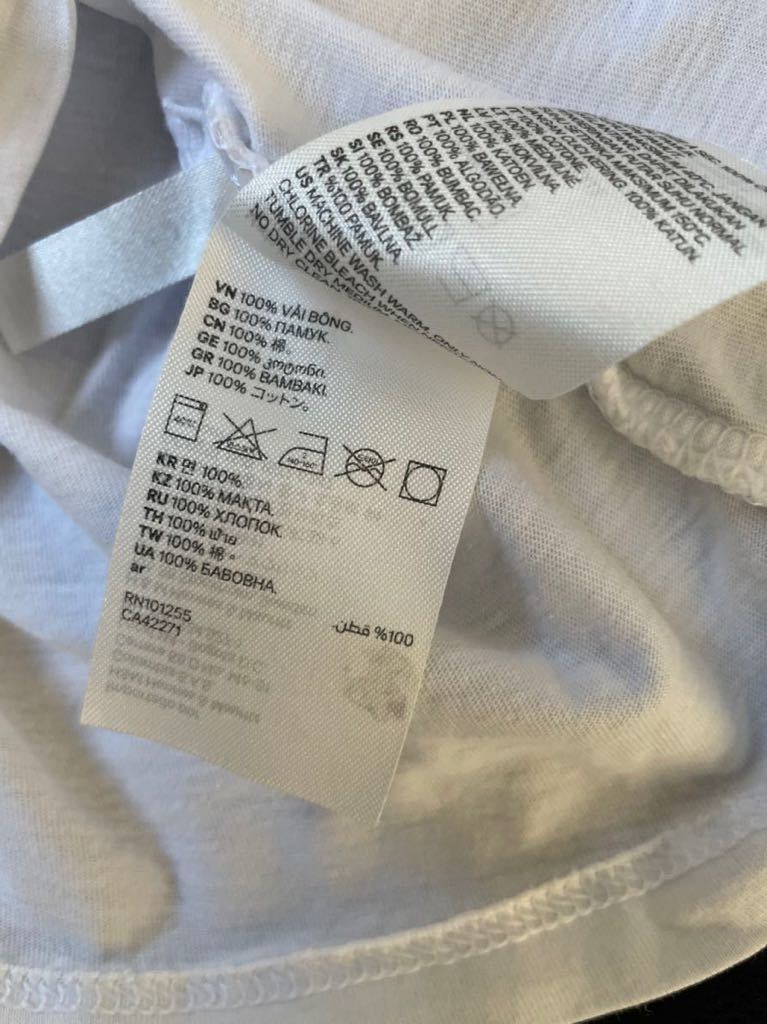 H&M 美品　オーガニックコットン100% 同布フリルがかわい半袖Tシャツ　サイズ110 ホワイト　他にもたくさん出品中 同梱可_画像4