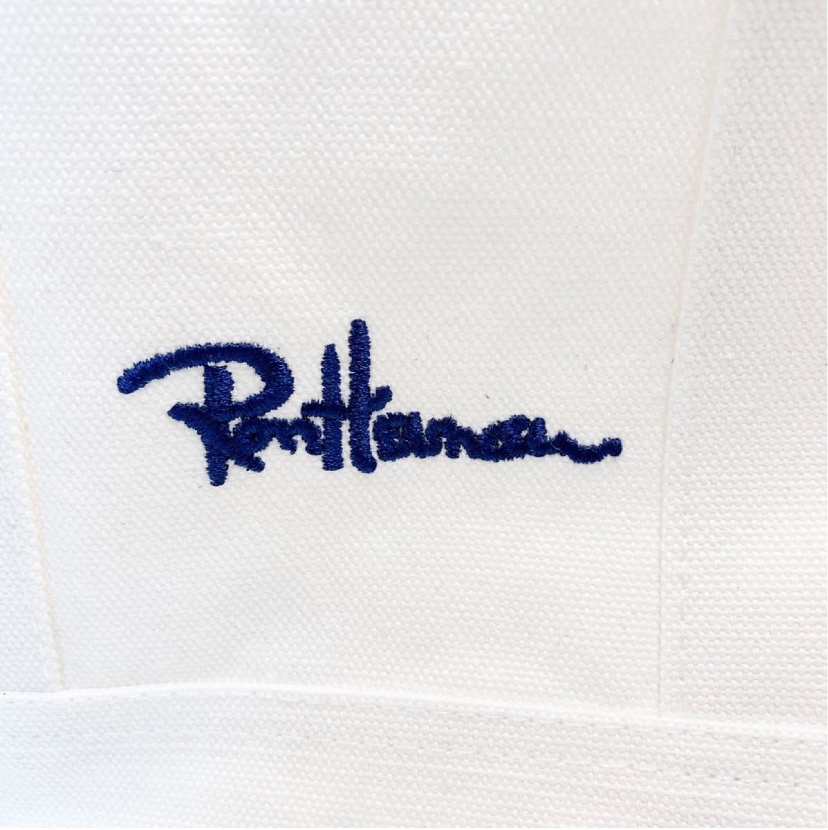 Ron Herman ロンハーマン ミニトートバッグ エコバッグ ホワイト 白 スクールバッグ キャンバス 綿 刺繍 ロゴ かばん