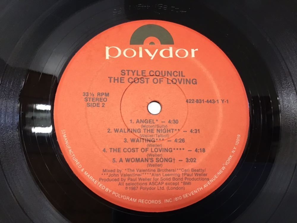 LP 試聴済 US盤 THE STYLE COUNCIL／THE OF LOVING スタイル・カウンシル 洋楽 コスト・オブ・ラヴィング