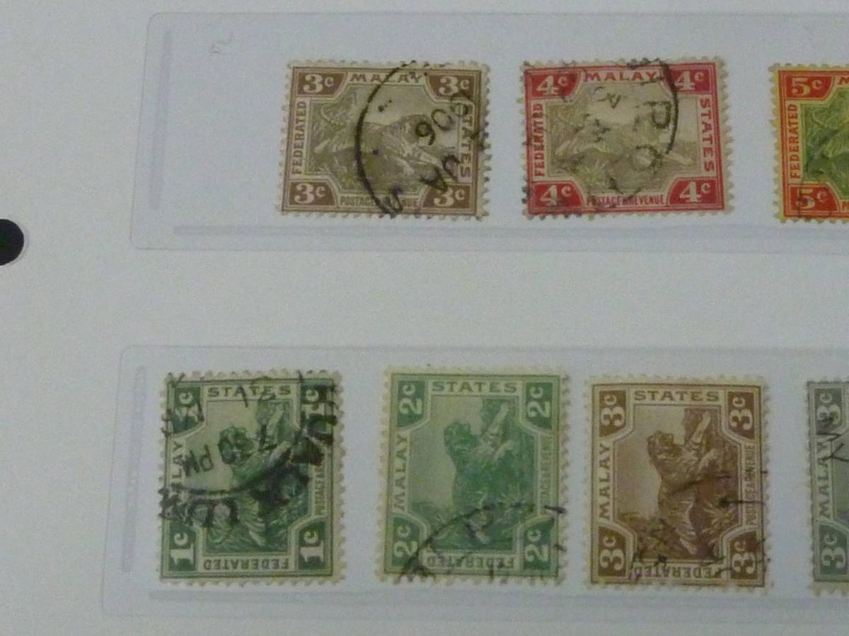 21EA　S　№10　マラヤ切手　1900-34年　FEDERATION OF MALAYA　SC#1-79の内　計37種　使用済_画像4