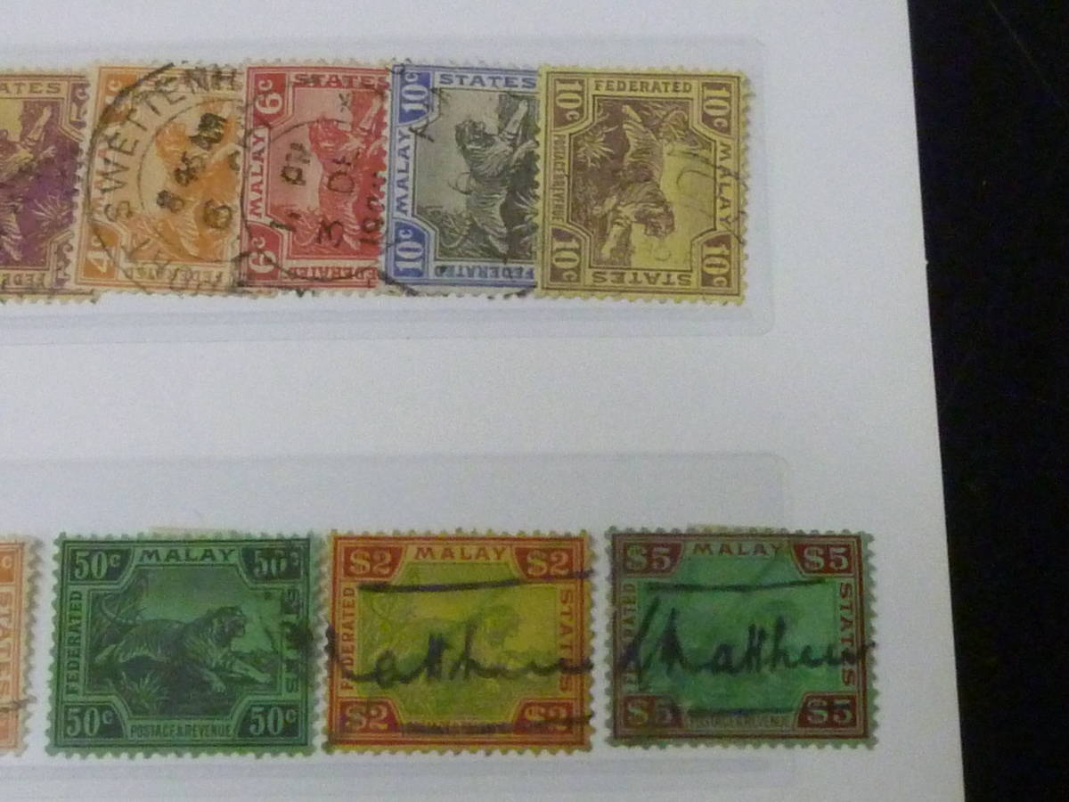 21EA　S　№10　マラヤ切手　1900-34年　FEDERATION OF MALAYA　SC#1-79の内　計37種　使用済_画像7