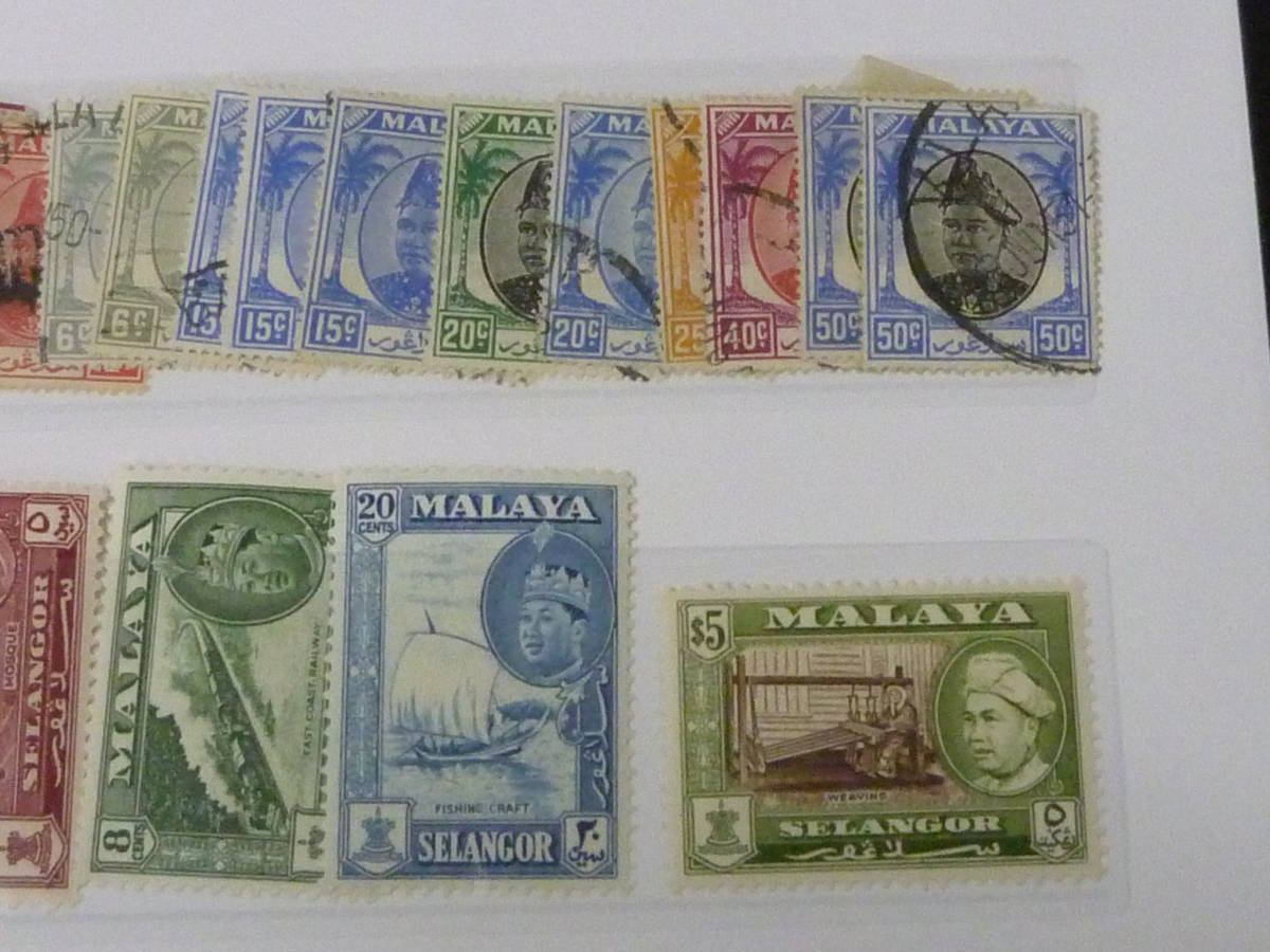 21EA　S　№25　マラヤ切手　1891-1960年　SELANGOR　SC#24-112の内　計48枚　未使用OH・使用済_画像6