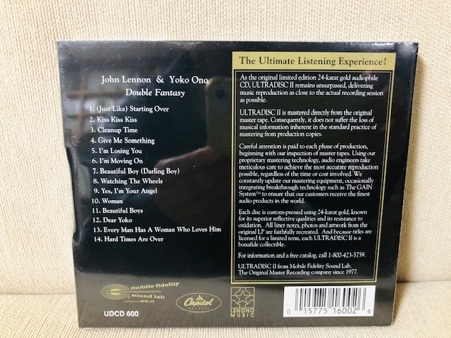 【即決 新品未開封！】名盤 JOHN LENNON　ジョン・レノン／DOUBLE FANTASY 高音質廃盤　シールド 未開封　MFSL 24Kゴールド_画像2