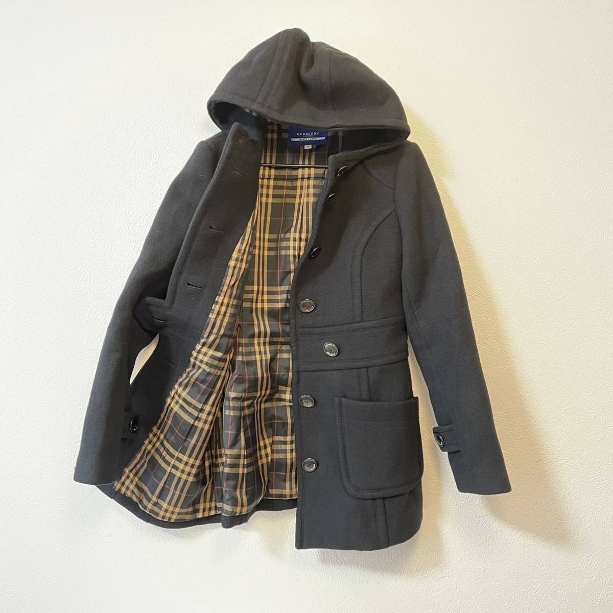 送料無料 バーバリーブルーレーベル BURBERRY アンゴラ コート コート