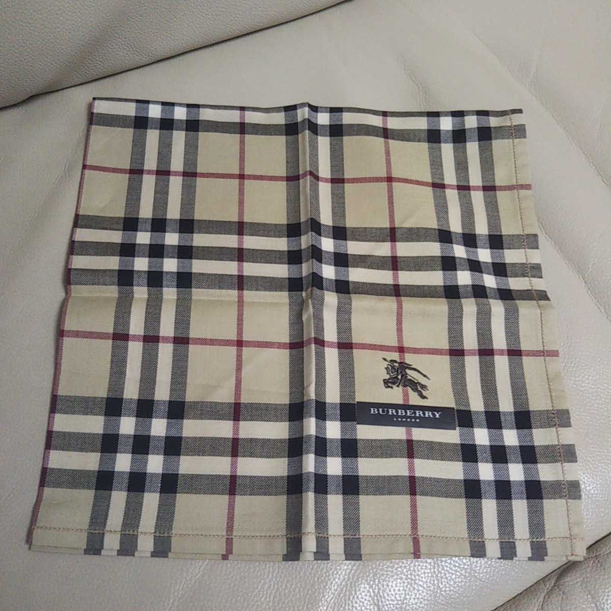 バーバリー BURBERRY ハンカチ バーバリーチェック ノバチェック ベージュ 新品 ハンカチーフ ポケットチーフ スカーフ メンズ レディース_画像4