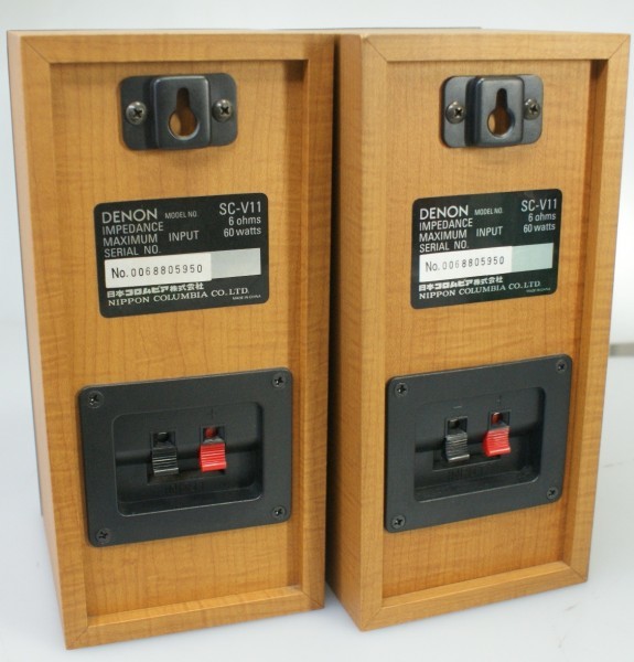 DENON speaker SC-V11 Denon 2 piece set wood grain wood * operation OK