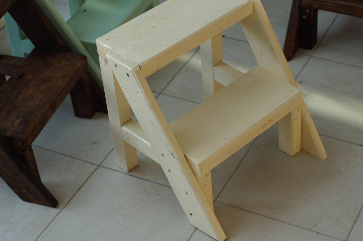  hand made furniture stand for flower vase step‐ladder child chair planter pcs step stool white 