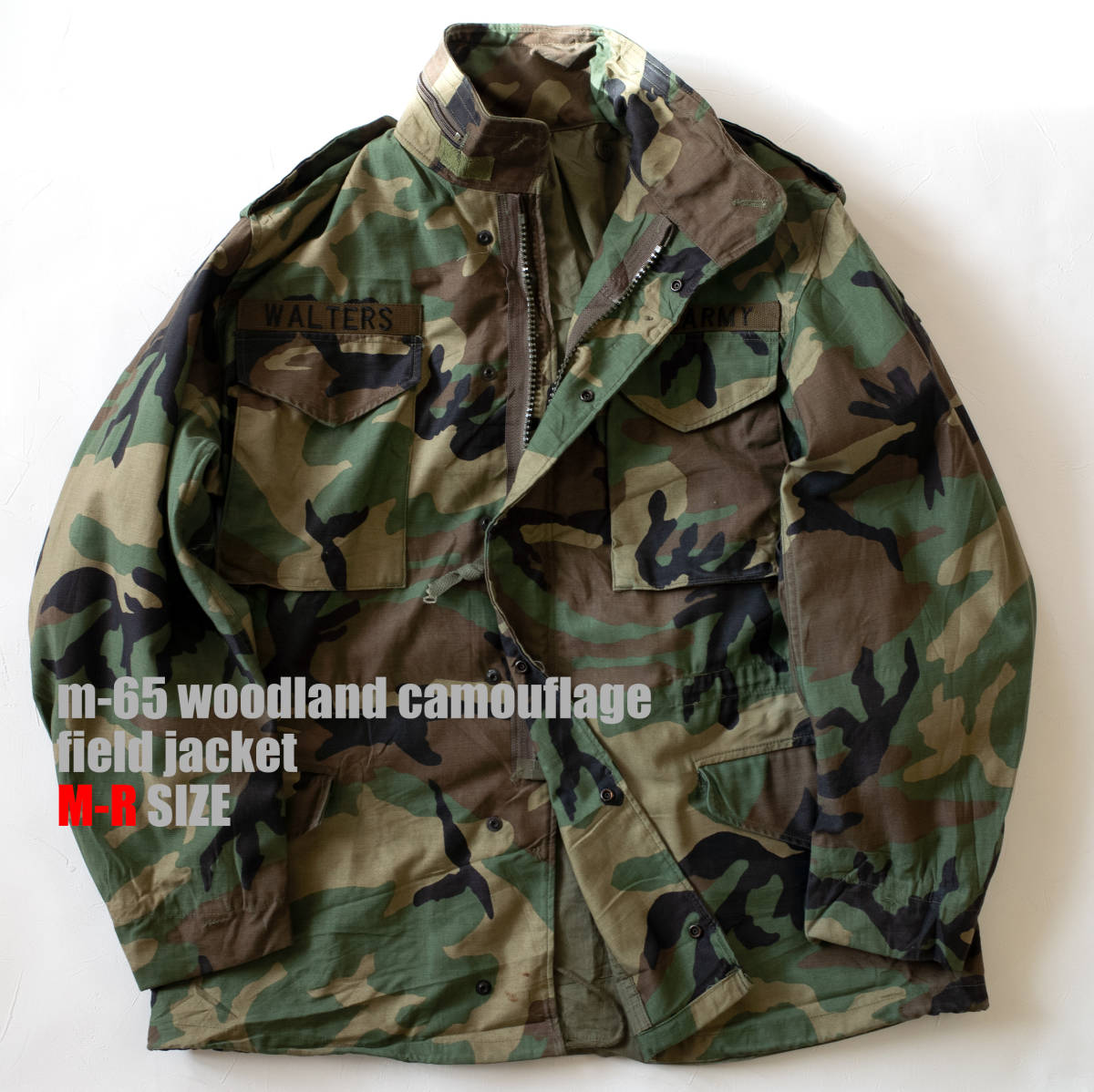 【USED】M-65 ウッドランドカモ フィールドジャケット ミディアム レギュラー 迷彩柄 89年製 USA アメリカ軍 ミリタリー U.S.ARMY AIRBORNE