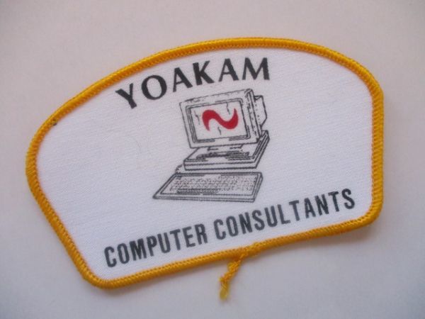 ビンテージ YOAKAM コンピューター パソコン 旧型 ロゴ プリント ワッペン/企業 パッチ 刺繍 USA 古着 アメリカ 海外 483_画像1