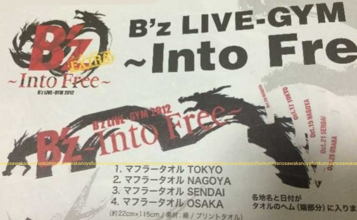 新品 会場限定 B'z LIVE-GYM Into Free EXTRA 20121021 SENDAI 