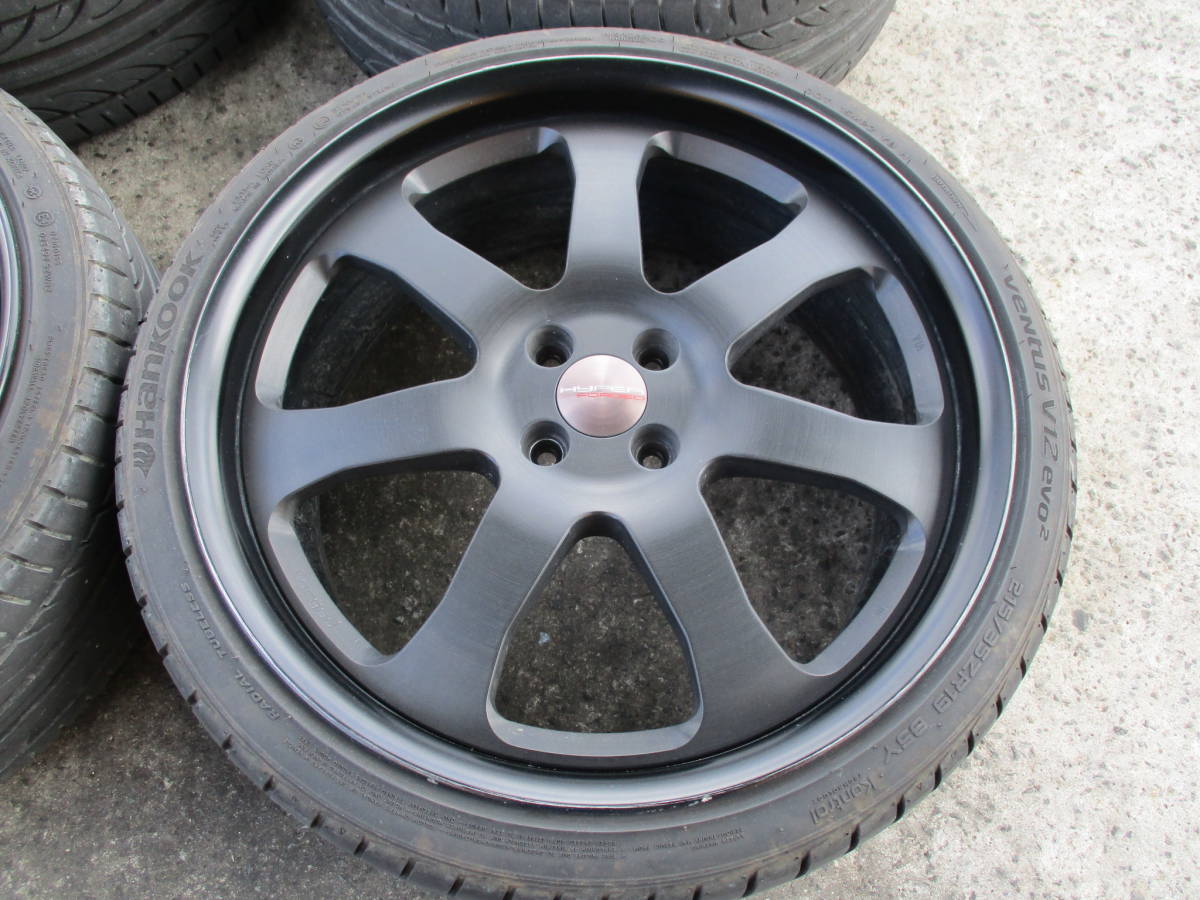 HYPER FORGED 19in PCD100 4穴 8JJ OFF F+48 R+45 215/35R19 フィット アクア_画像2