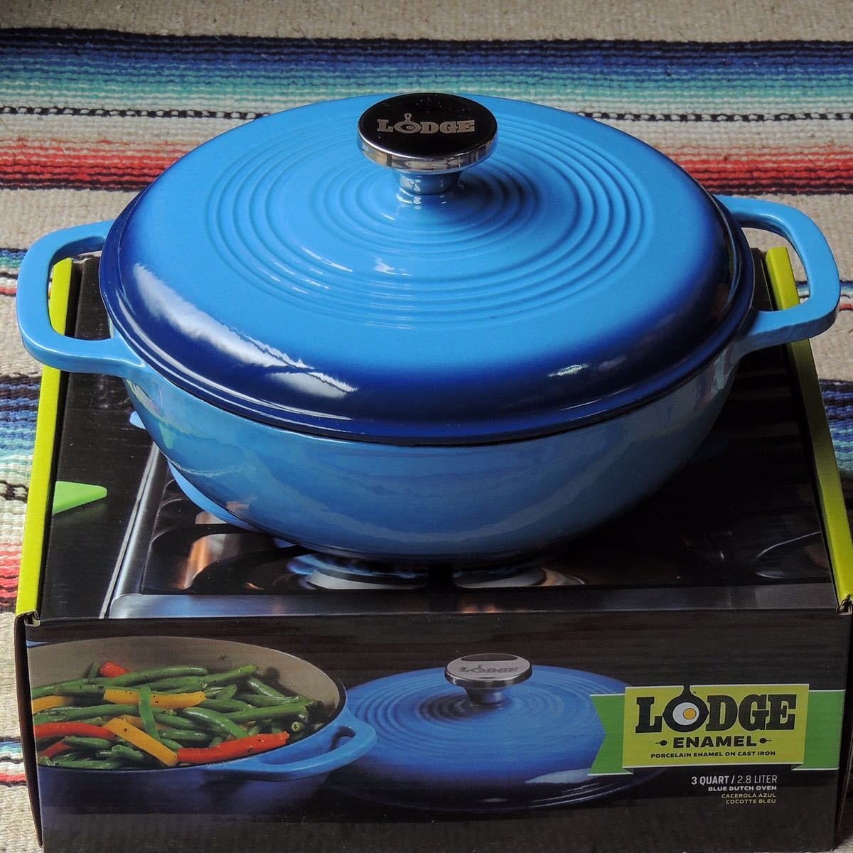 ロッジLODGEエナメルダッチオーブン3qt(2.8L)ブルー琺瑯ホーロー鍋両手鍋IH対応 キッチン 調理器具 正規品