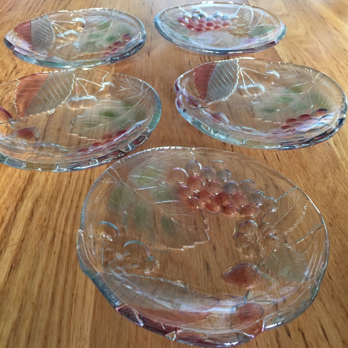 SOGA GLASS フルーツ皿 デザート皿 ケーキ皿 ガラス皿 5枚セット 日本製