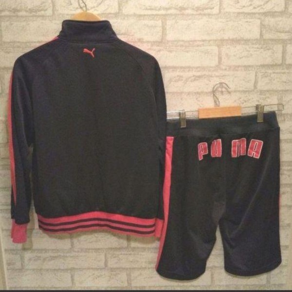 Paypayフリマ Puma プーマ ジャージセットアップ 150 レディース 黒 ピンク Paypayフリマ Puma プーマ ジャージセットアップ 150 レディース 黒 ピンク