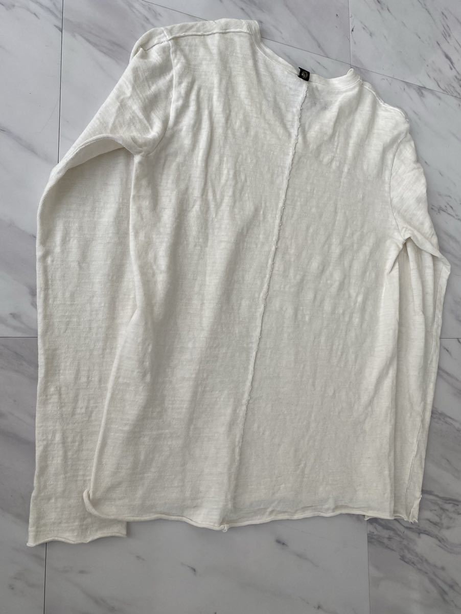 超 美品 定価11880円 wjk 14SS V-neck slab jersey 7740 lj38 ダブルジェイケイ Vネック カットソー XL ホワイト ロンT AKM junhashimoto_画像5