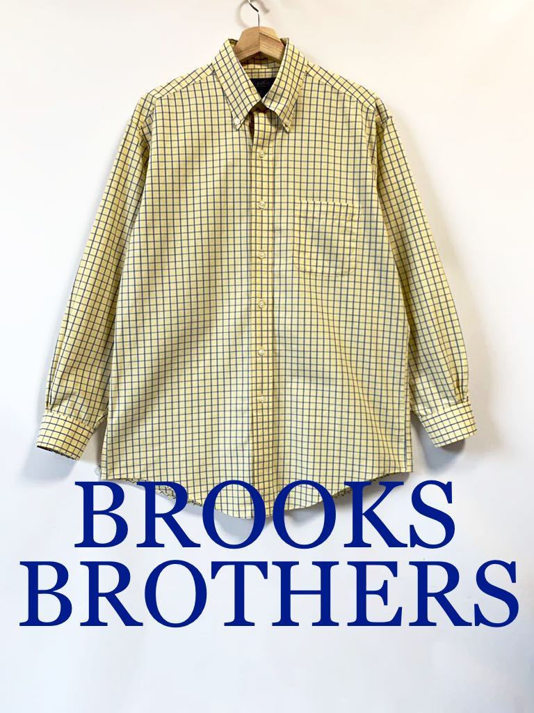 美品BROOKS BROTHERSチェック柄 長袖シャツ ボタンダウンシャツ ブルックスブラザーズ M ブルックスブラザーズジャパン正規品 Yシャツ_画像1