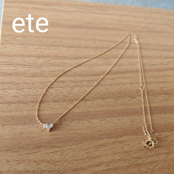 ete エテ K18 ダイヤモンド 0.07ct ハート ネックレス