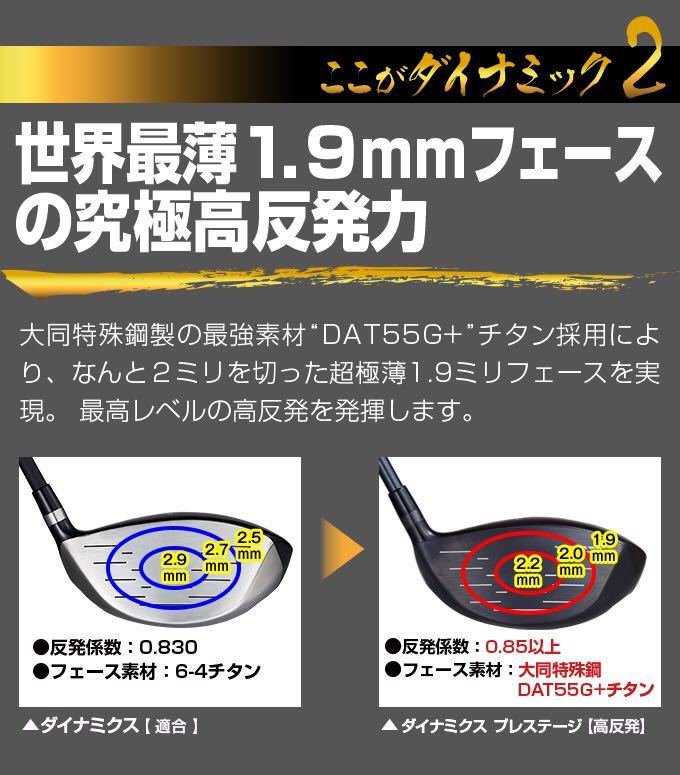 左 レフティ高反発 】激飛び高反発 で20Yアップ! 新登場 ダイナゴルフ