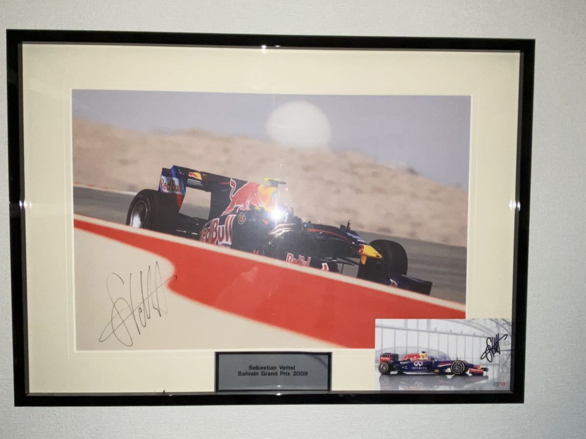 F1 2009 レッドブル セバスチャン・ベッテル Sebastian Vettel メモリアル 直筆サイン入りパネル(縦54センチ×横75センチ)
