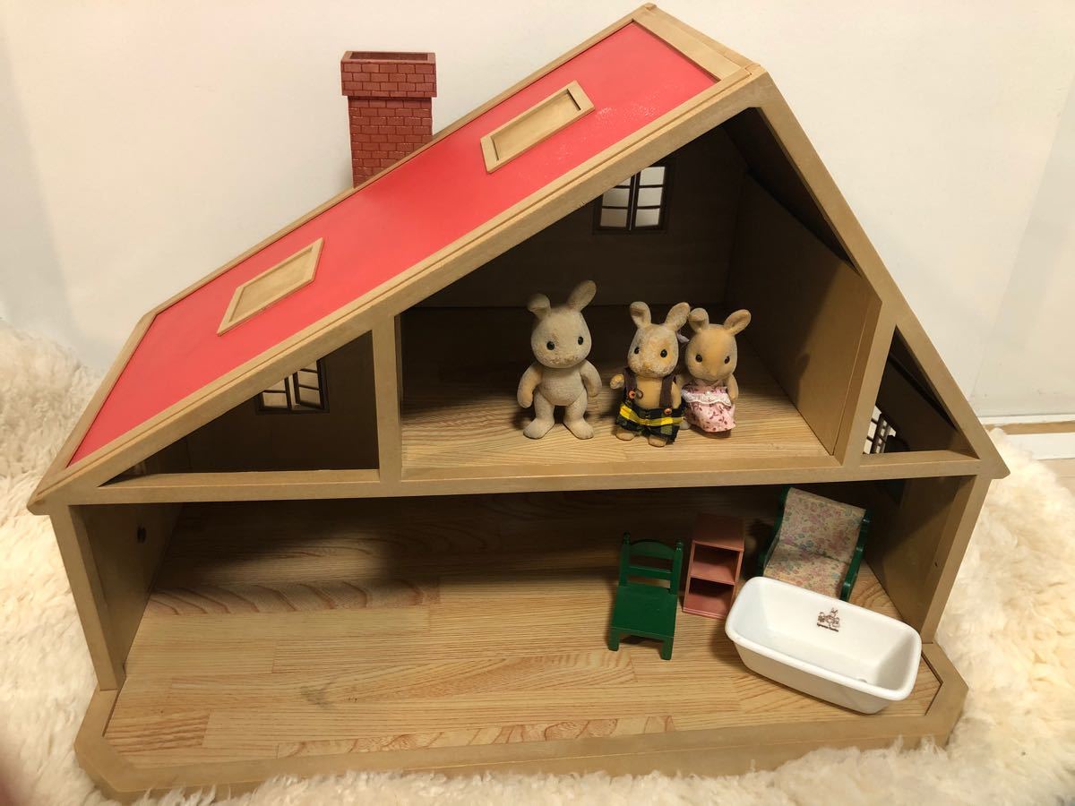 シルバニアファミリー初期 デラックスハウス 赤い屋根の大きな シルバニアファミリー初期 デラックスハウス 赤い屋根の大きな
