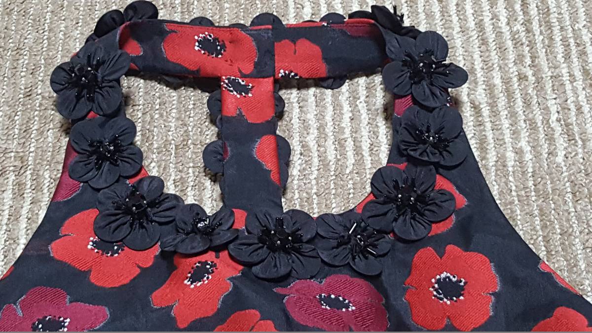 新品送料無料 U6号/JP11号Kate Spade Newyorkケイトスペード ニューヨーク Poppy Jacquard Dress　立体フラワー　ドレス_画像3