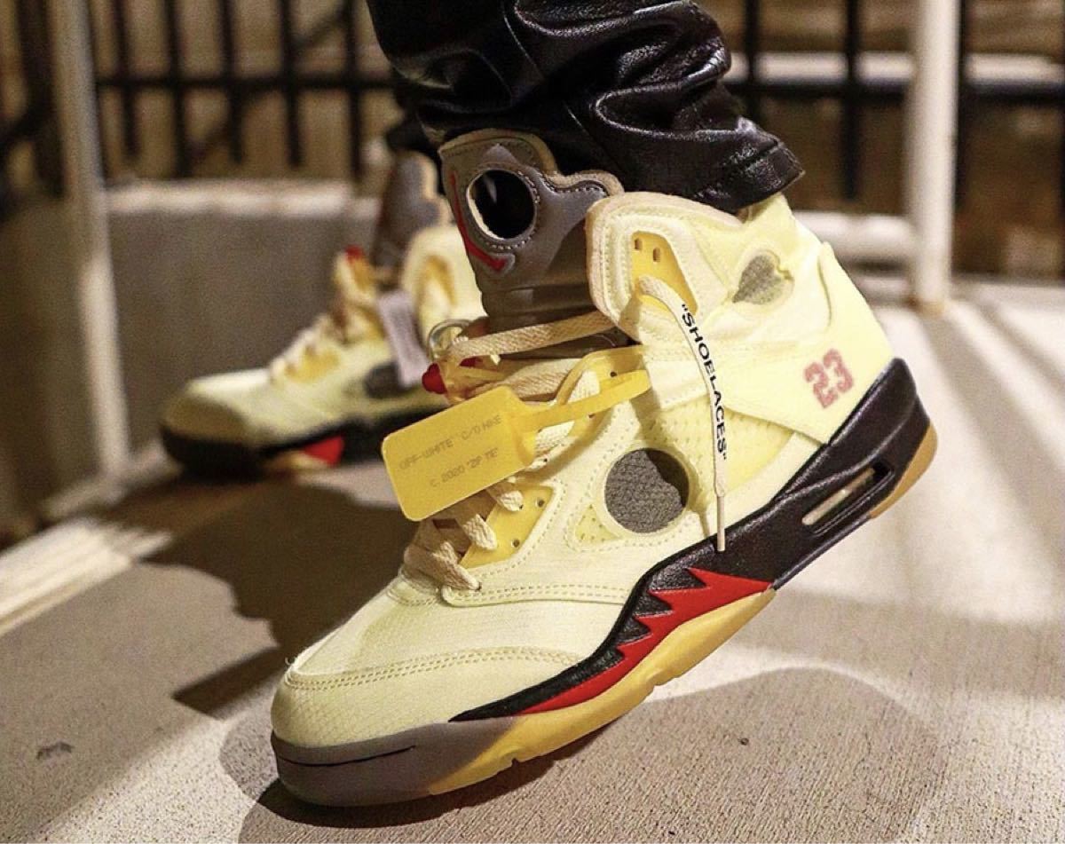 NIKE OFF WHITE AIR JORDAN 5 RETRO SAIL 1