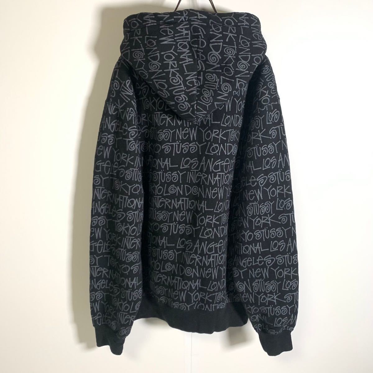 STUSSY ステューシー 総柄 ロゴ ジップ パーカー メンズ b953 STUSSY ステューシー 総柄 ロゴ ジップ パーカー メンズ b953