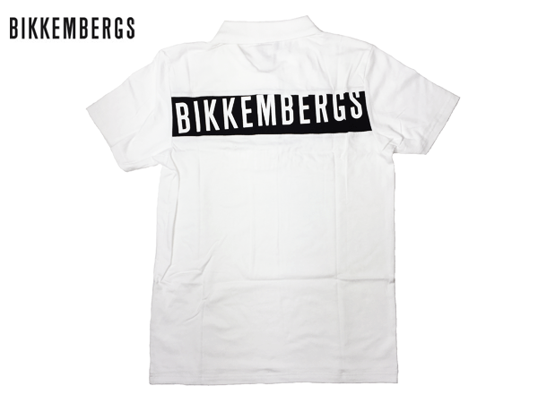 BIKKEMBERGS ビッケンバーグ ポロシャツ T60 P131 訳有り バックロゴ入り メンズ向け ホワイト 半袖 ポロシャツ_画像1