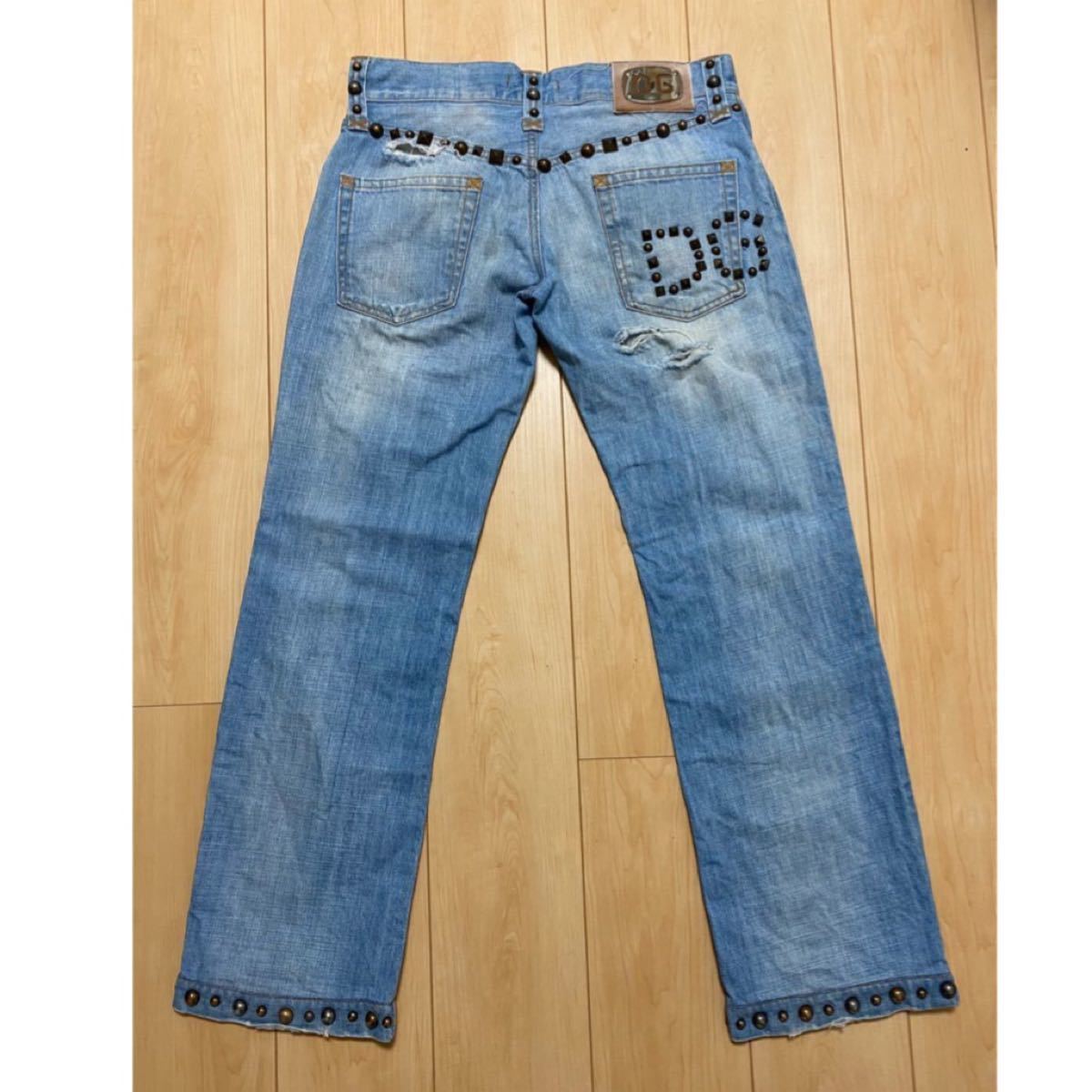 DOLCE&GABBANA ドルガバ ピラミッド スタッズ デニム パンツ DOLCE&GABBANA ドルガバ ピラミッド スタッズ デニム パンツ