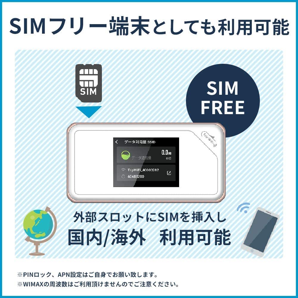 公式】【新品未使用】Trip wifi SIMフリーモバイルWiFiルーター ドコモ