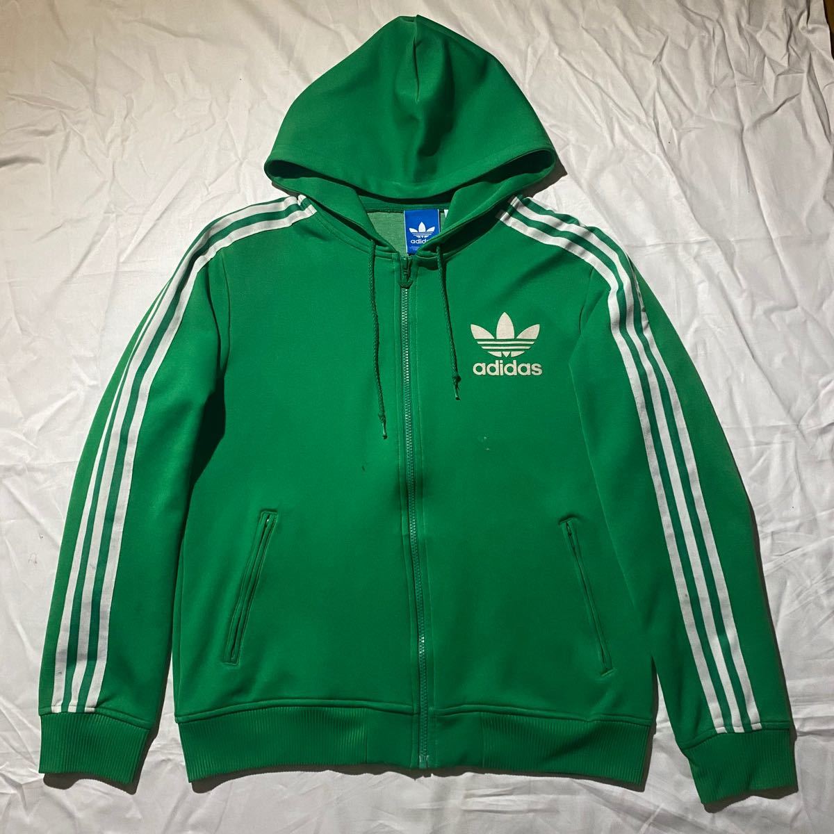 【adidas originals】 ジャージパーカー グリーン トラックジャケット フーディー