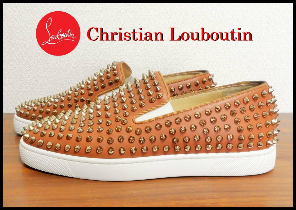 Christian Louboutin ローラーボート 完売 クリスチャンルブタン スリッポン スパイク ゴールドスタッズ 41 メンズ スニーカー  靴 正規品