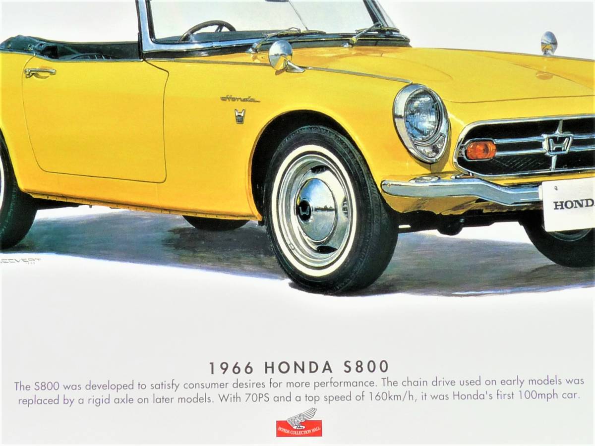 イラストポスター　ホンダ　S800　1966　ホンダコレクションホール製作　未使用　美品_画像5