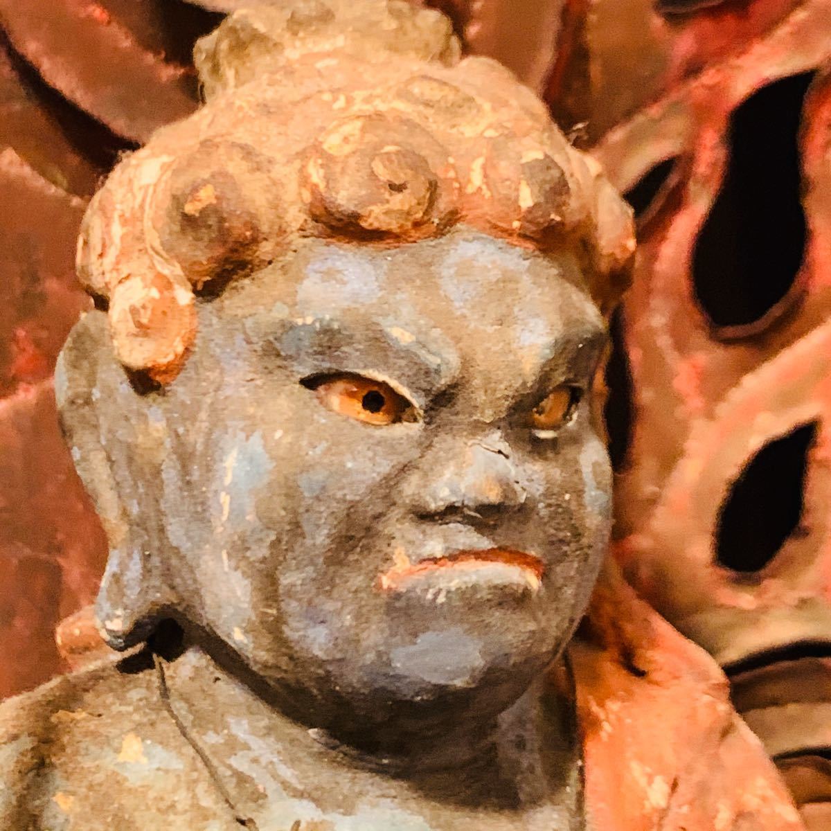 玉眼　時代物　不動明王　極上品　厨子入り　仏教美術　仏像　江戸期以前か