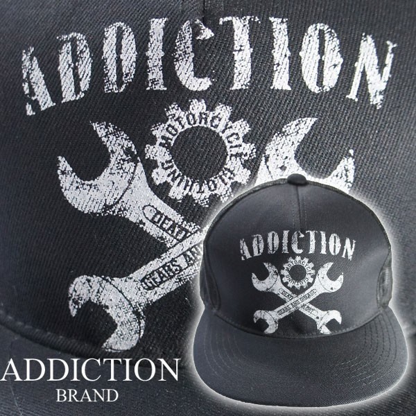 アディクション キャップ 帽子 CAP【パワーレンチ ブラックメッシュ】黒 メッシュキャップ メンズ ADDICTION バイク ホットロッド_画像1