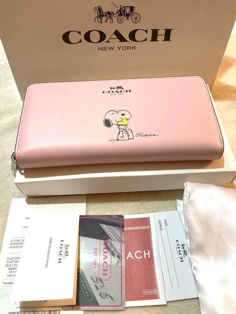 Paypayフリマ Coach コーチ長財布 スヌーピー F ピンク Paypayフリマ Coach コーチ長財布 スヌーピー F ピンク
