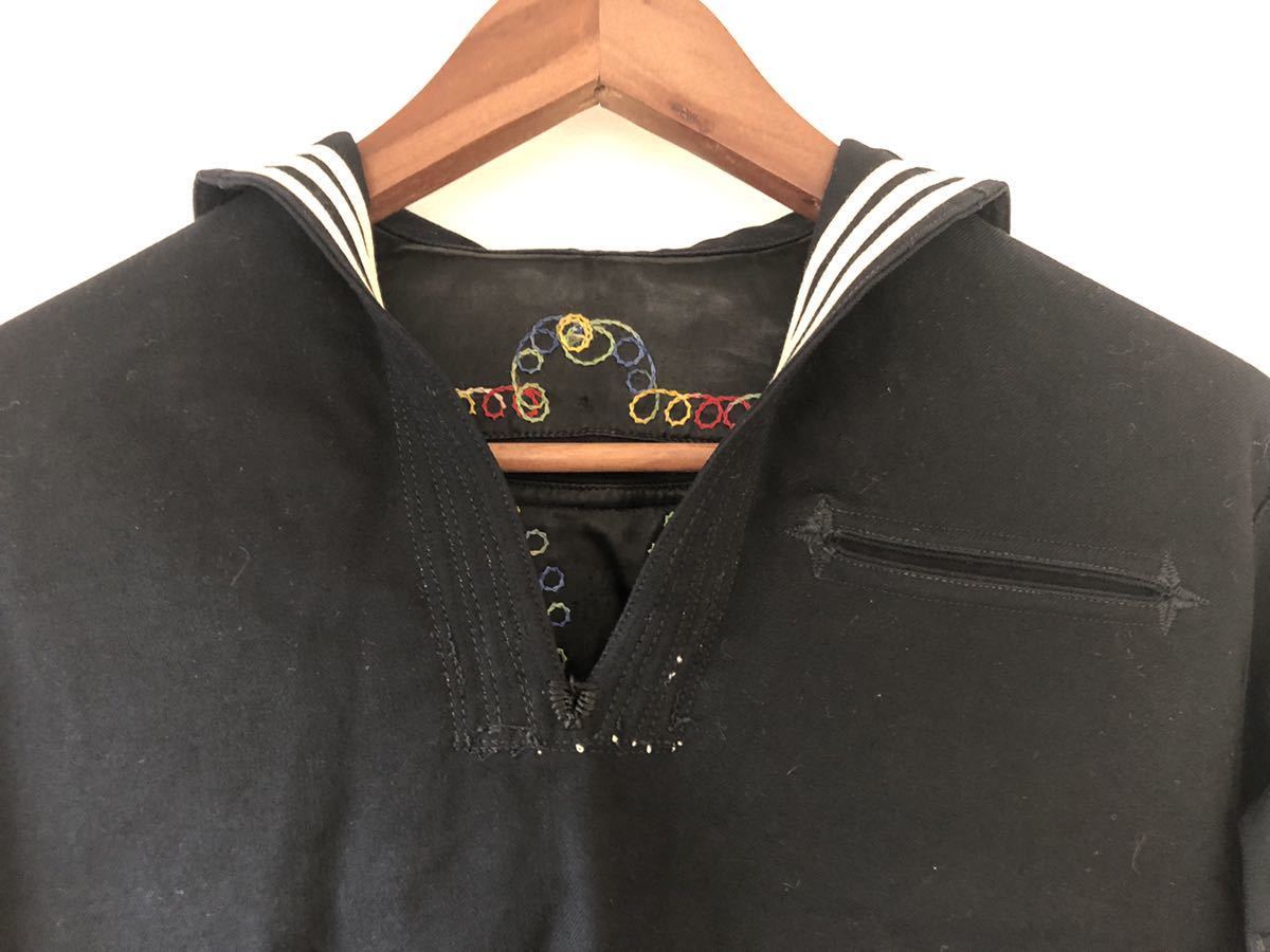 40’s 50’s US MARINE NAVY WOOL ウール セーラーシャツ ミリタリー 軍物 アメリカ軍 ネイビー 刺繍 米軍 ビンテージ レア★美品_画像2