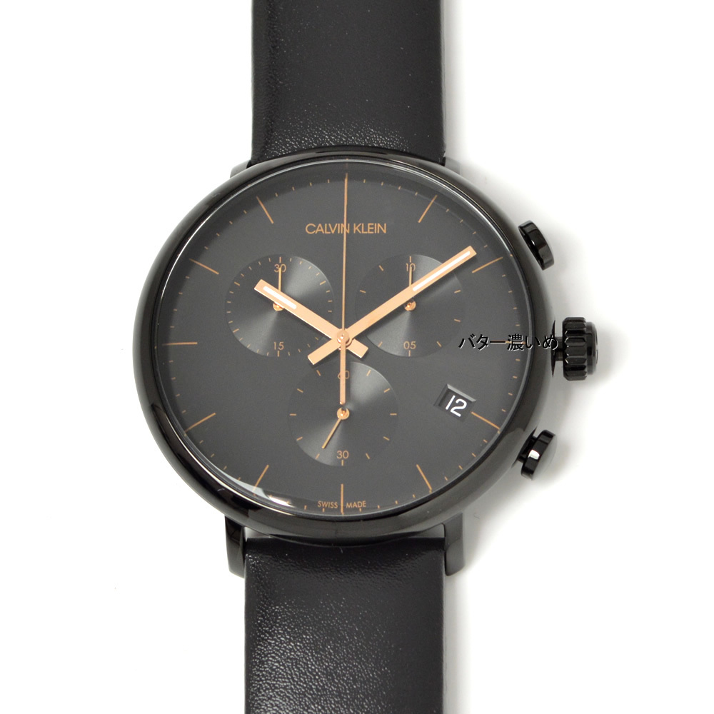 カルバンクライン Calvin Klein 腕時計 メンズ クロノグラフ 革ベルト レザーベルト ハイヌーン RZ ビジネス 新品 未使用