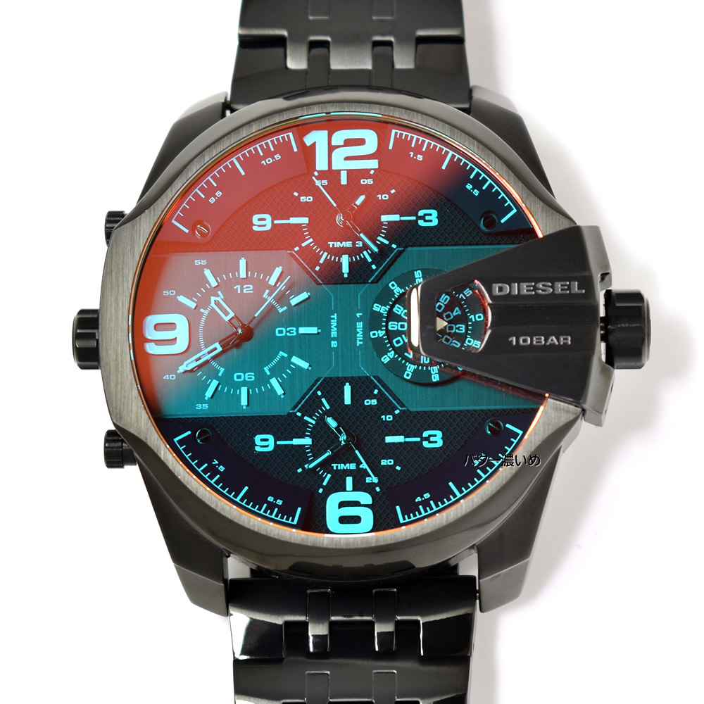 新品 ディーゼル DIESEL メンズ 腕時計 DZ7373 4タイム表示 ミラーガラス ステンレスベルト ビッグフェイス カジュアル
