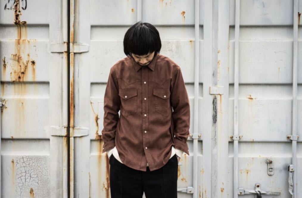 VARDE77 POLYNUBUCK SNAP SHIRTS BROWN シャツ_画像1